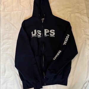 Jerzees Black Zip-Up Hoodie -USPS